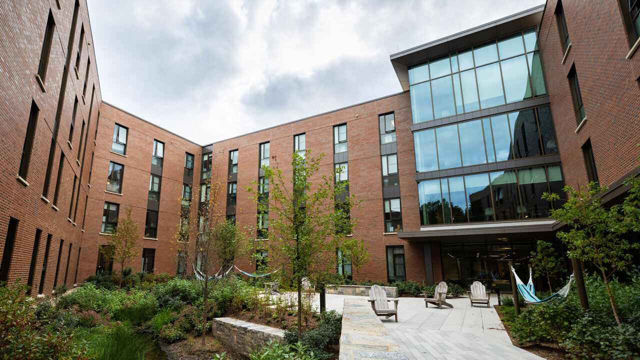 The Grove courtyard with some greenery